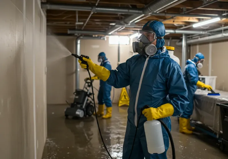 Basement Sanitization and Antimicrobial Treatment process in South Rockwood, MI